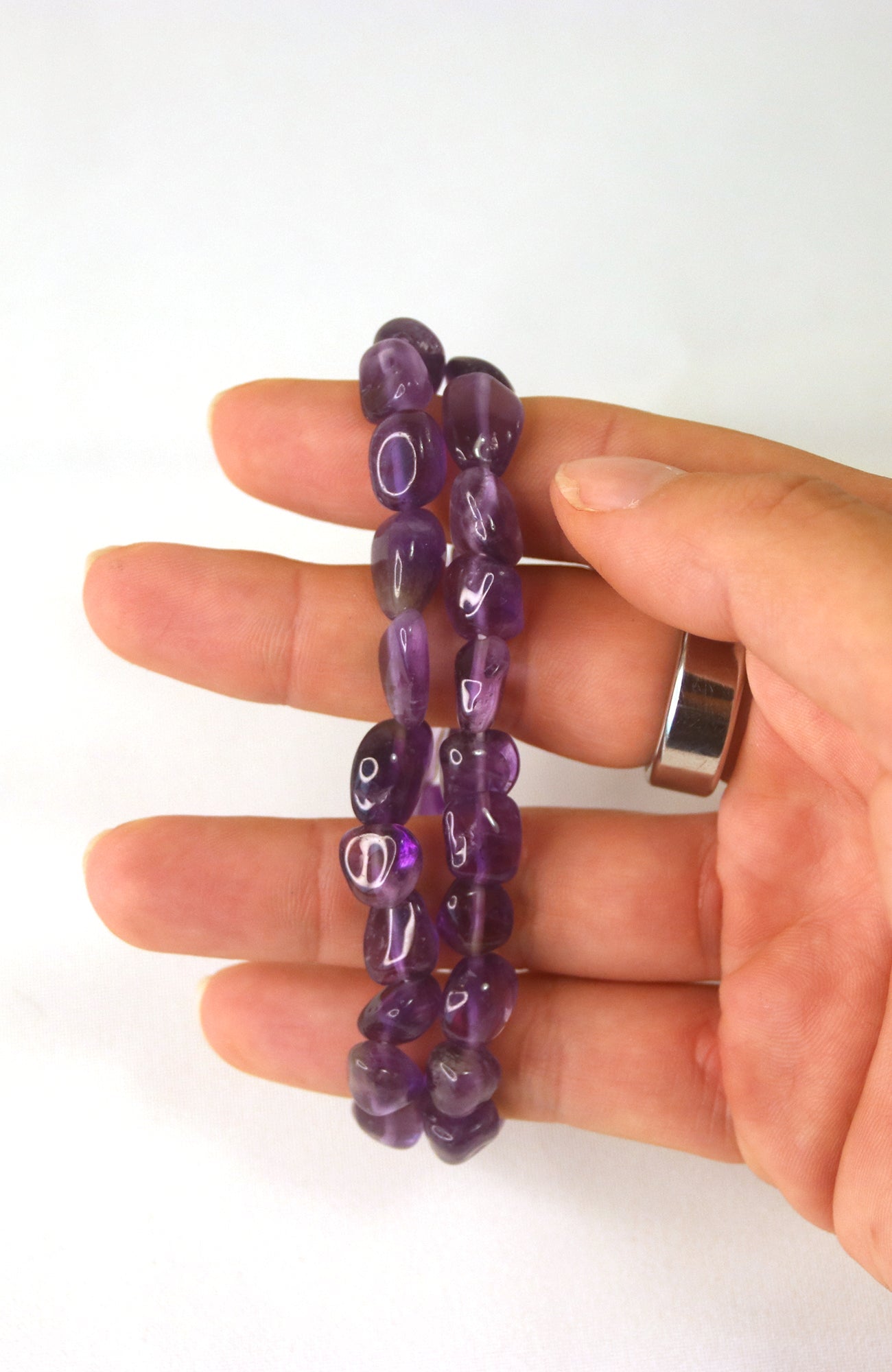 Amethyst 10mm Nugget Bracelet P